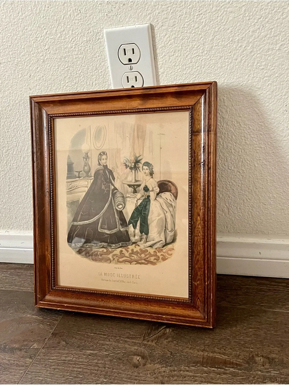 Frame Vintage artwork Franch Parisian Le Follette print 10/13 inches